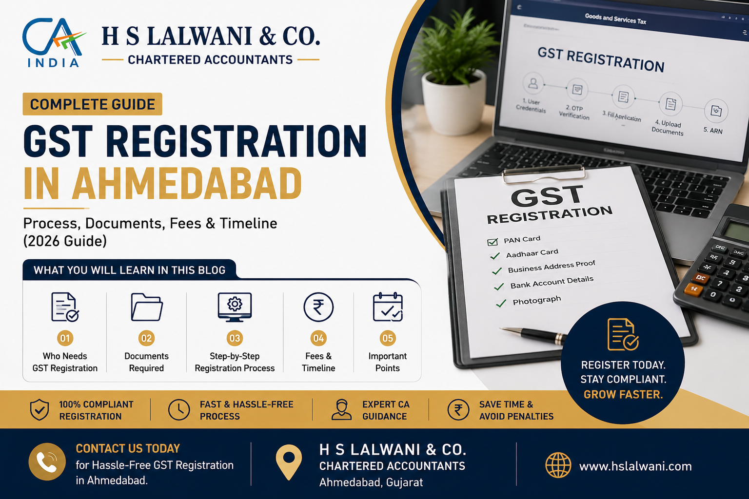 GST Registration in Ahmedabad – Process, Documents & Fees
